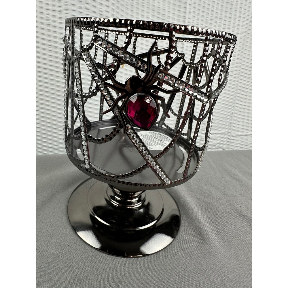 Bath & Body Works PURPLE GEM SPIDER 3 Wick Candle Holder Halloween - Picture 2 of 7